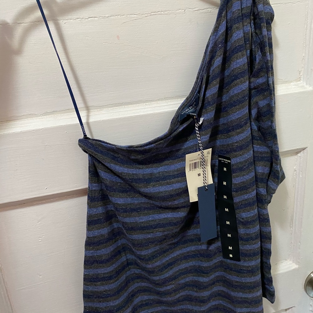 NWT Lucky brand one shoulder striped top - Picture 6 of 8